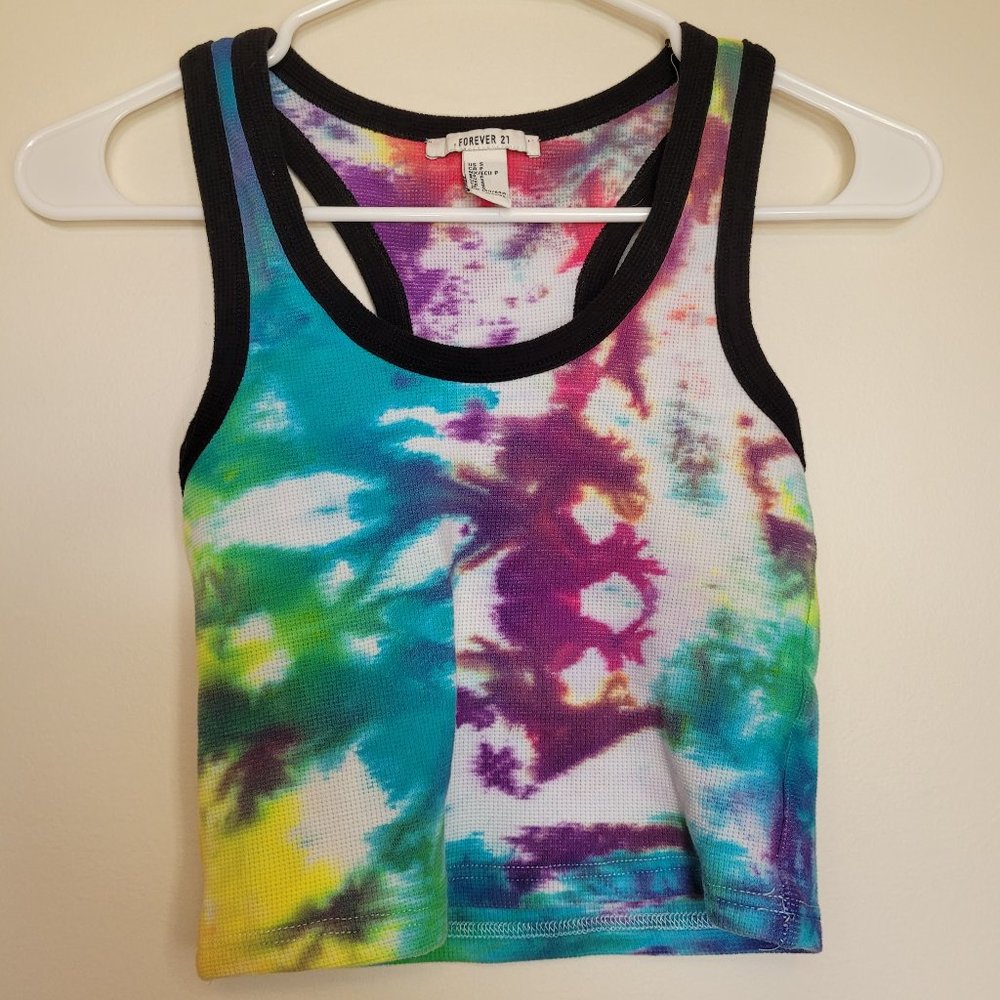 Tie-Dye Cropped Racerback Tank